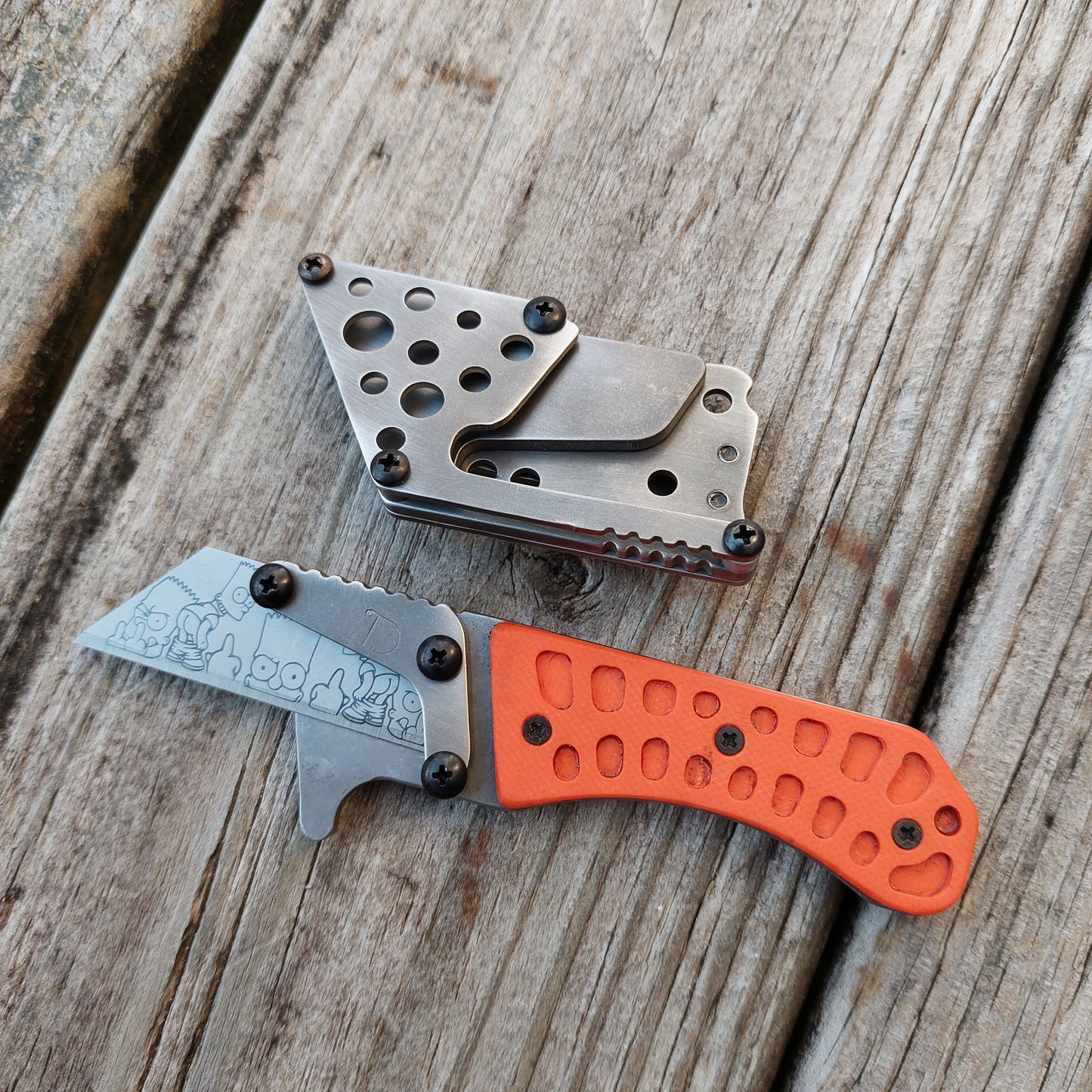 Teale Designs Tools Fixed Utility Knife - Mini Curve Orange G10