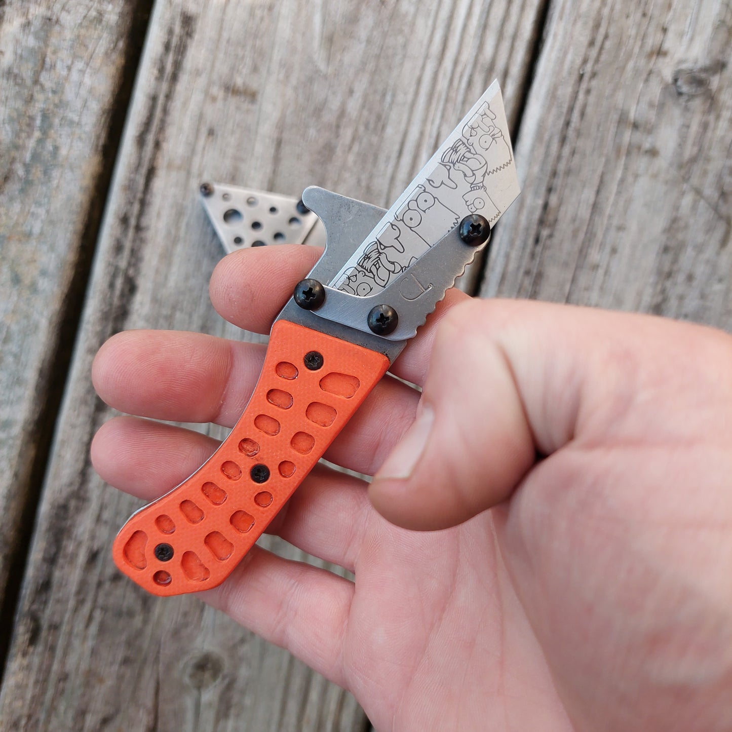Teale Designs Tools Fixed Utility Knife - Mini Curve Orange G10