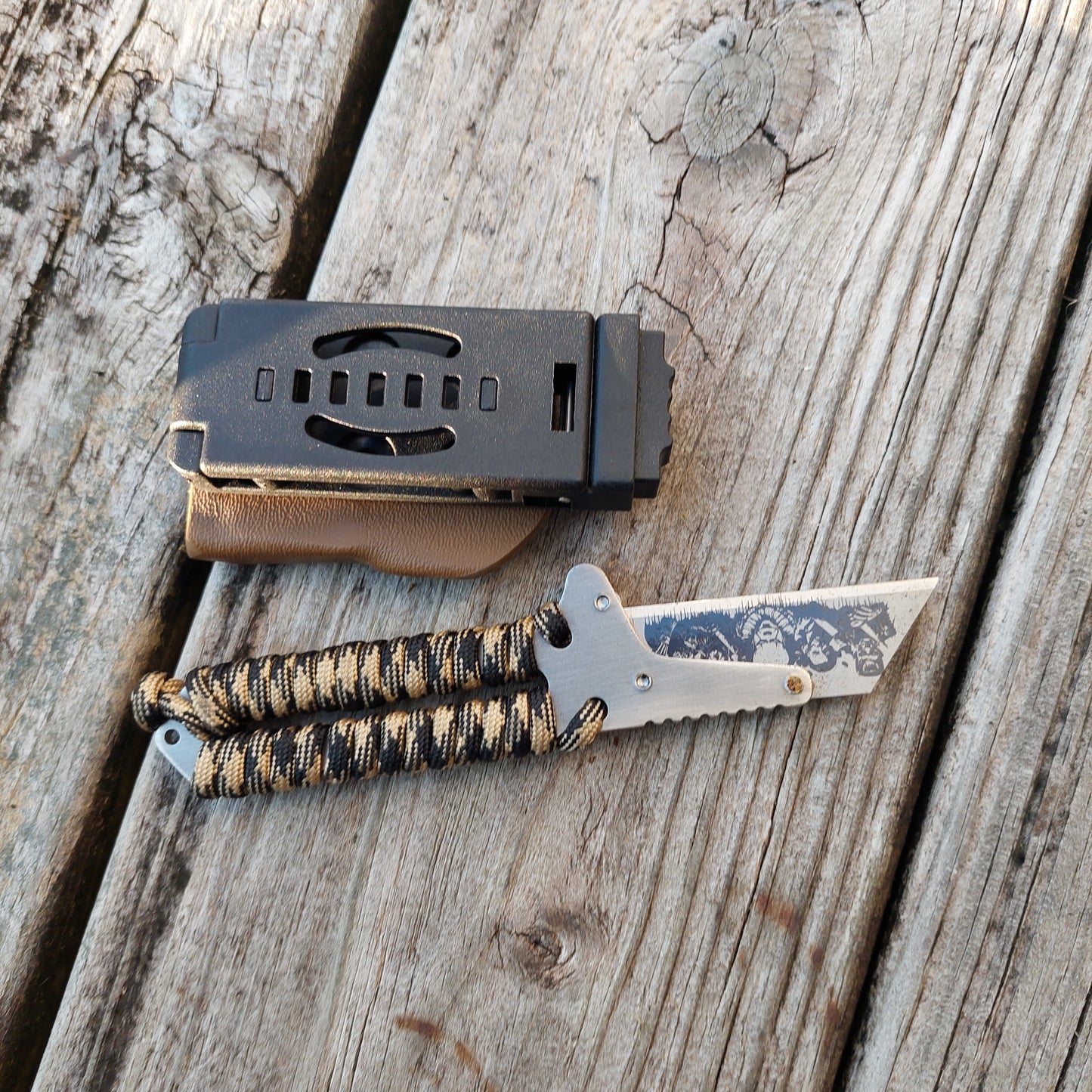 Teale Designs Tools Mini Fixed Utility Knife - Tan Black