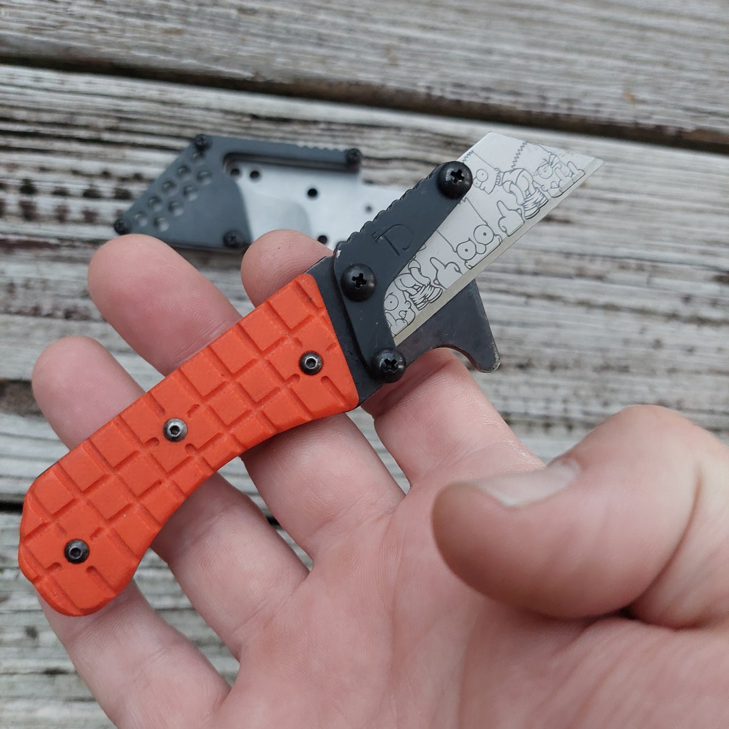 Teale Designs Tools Fixed Utility Knife - Orange Frag Pocket Sheath