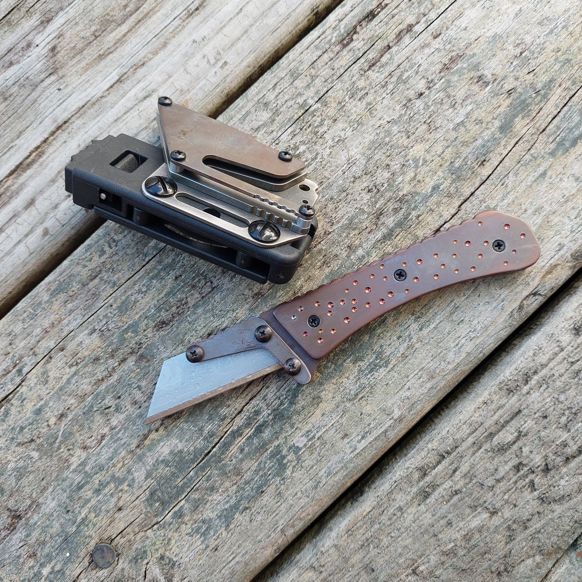 Teale Designs Tools Curve Fixed Utility Knife - Flamed Galaxy