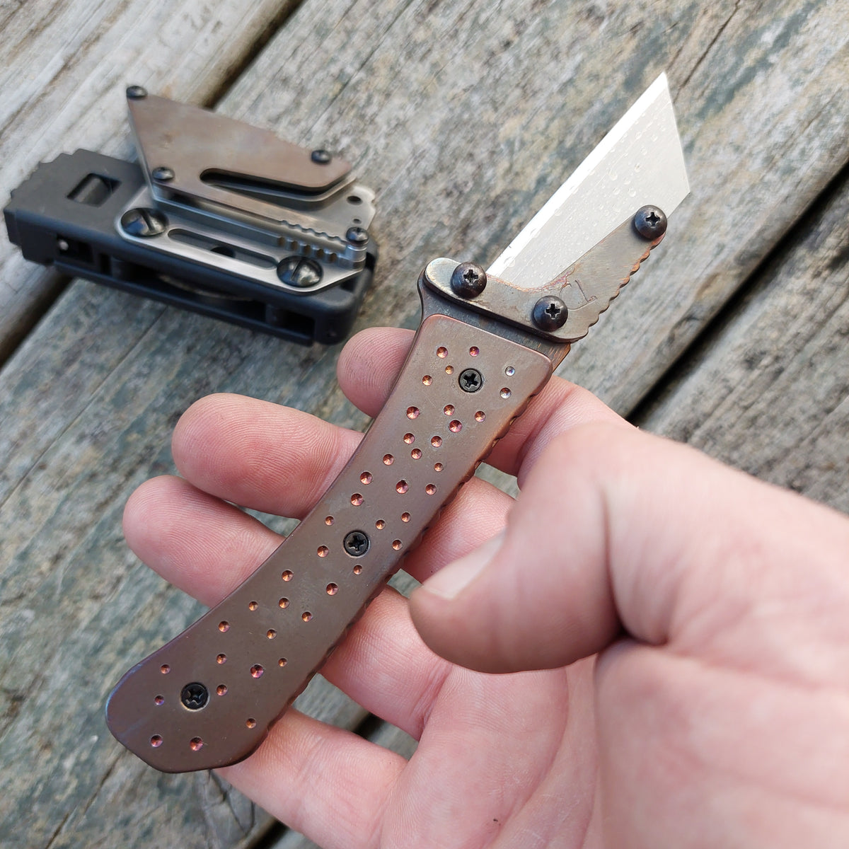 Teale Designs Tools Curve Fixed Utility Knife - Flamed Galaxy
