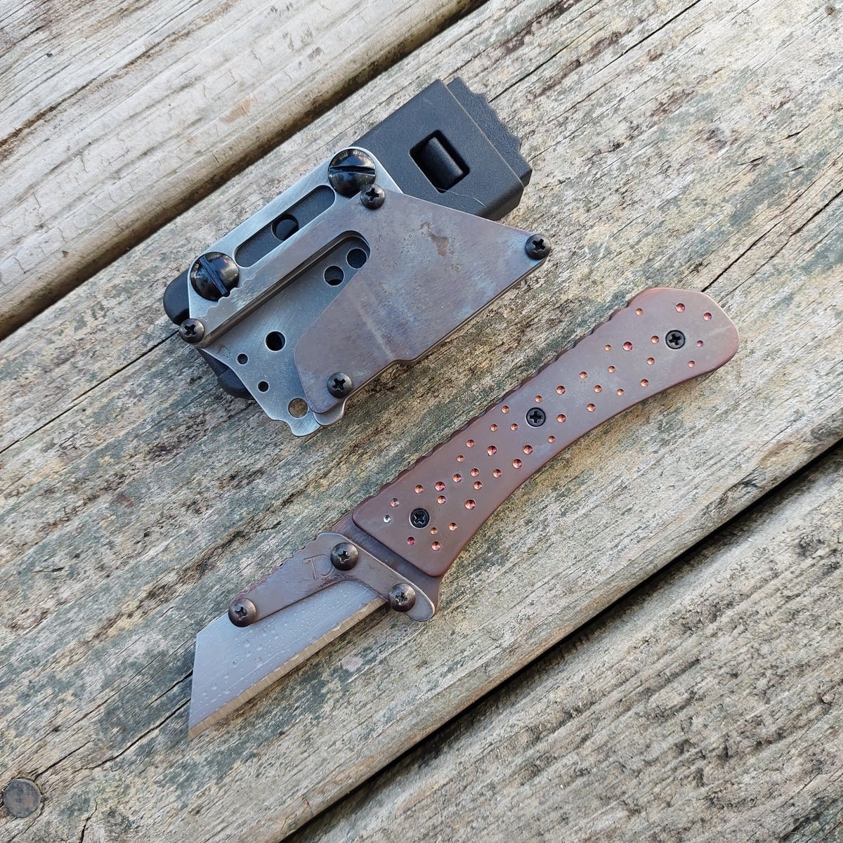 Teale Designs Tools Curve Fixed Utility Knife - Flamed Galaxy