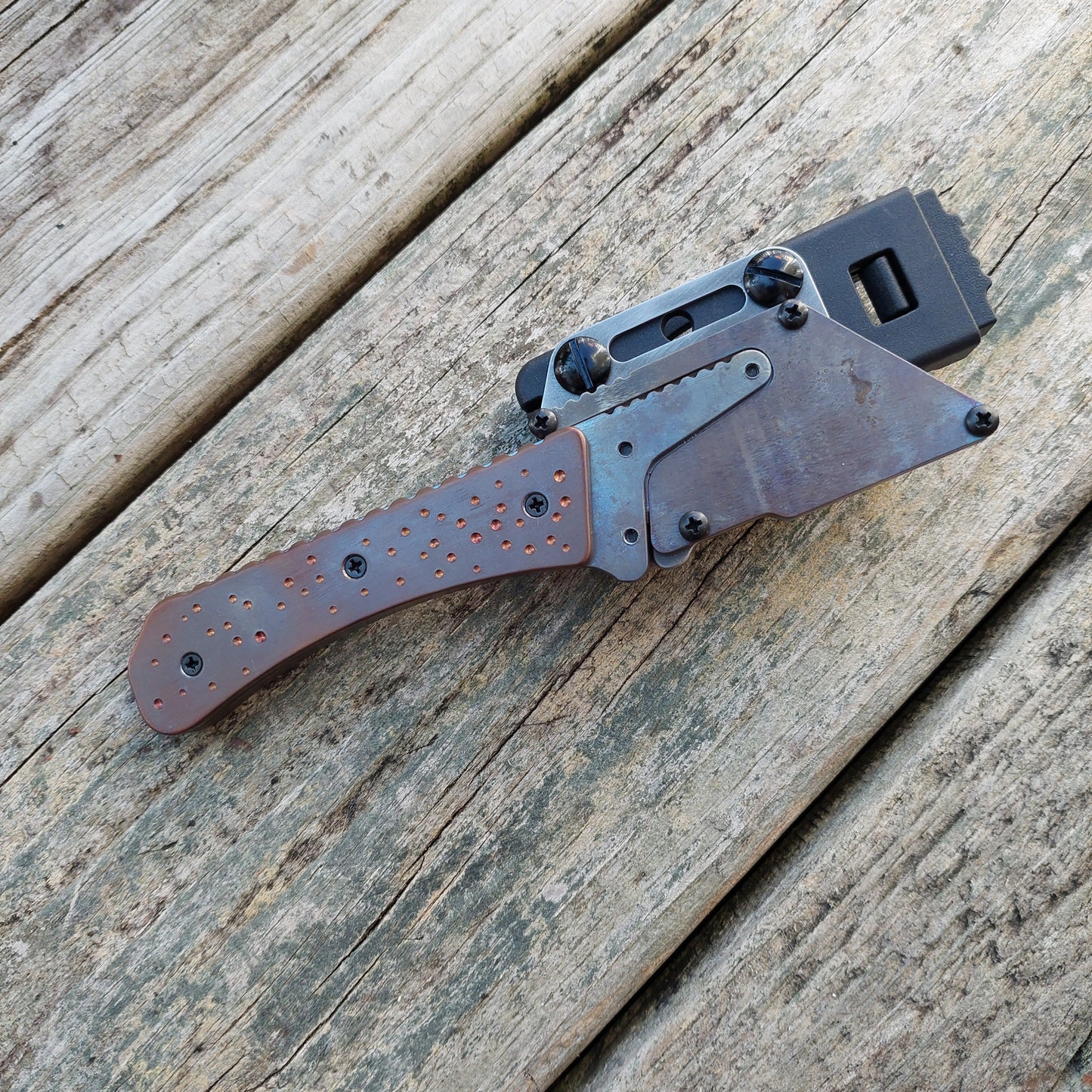 Teale Designs Tools Curve Fixed Utility Knife - Flamed Galaxy