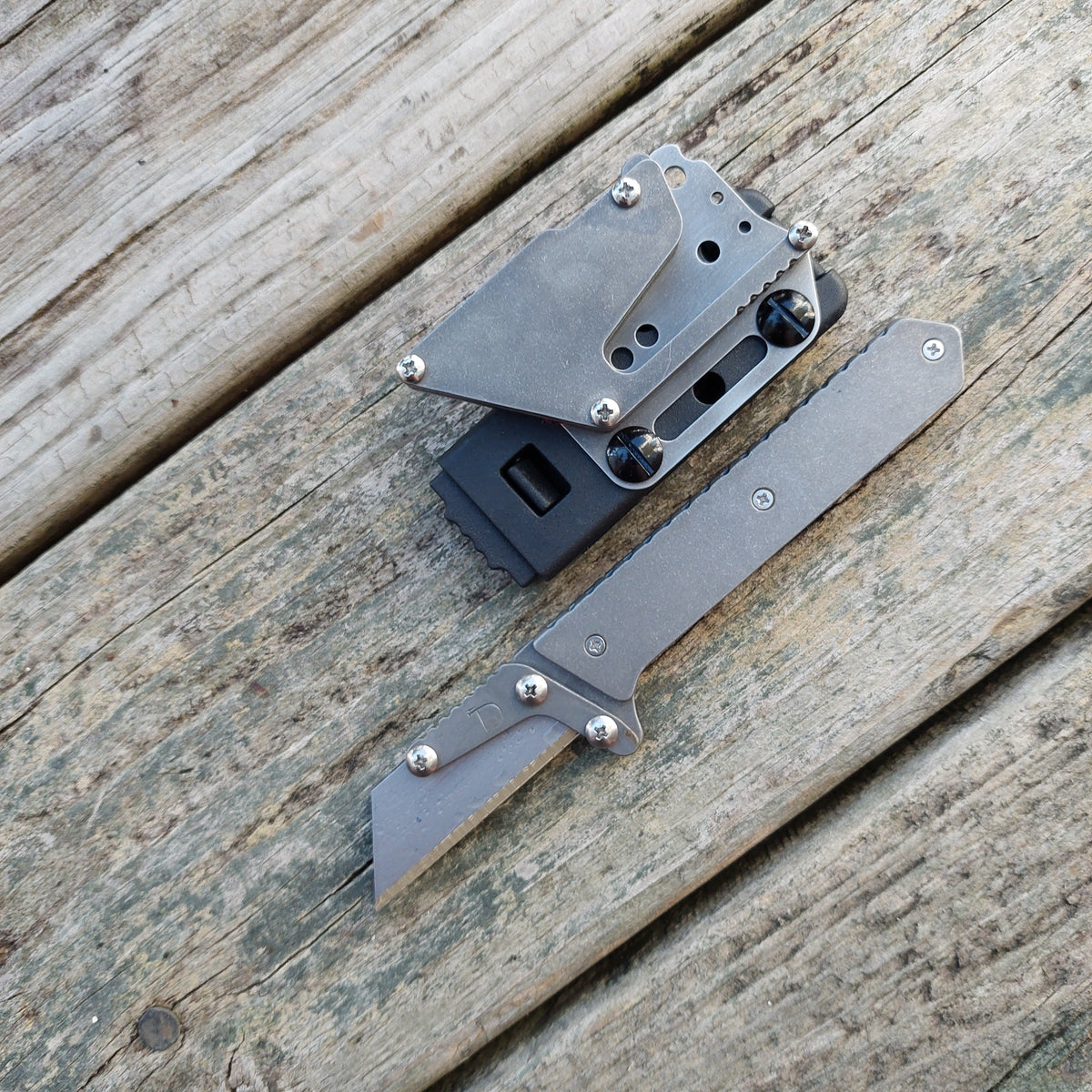Teale Designs Tools Straight  Fixed Utility Knife - Stonewashed