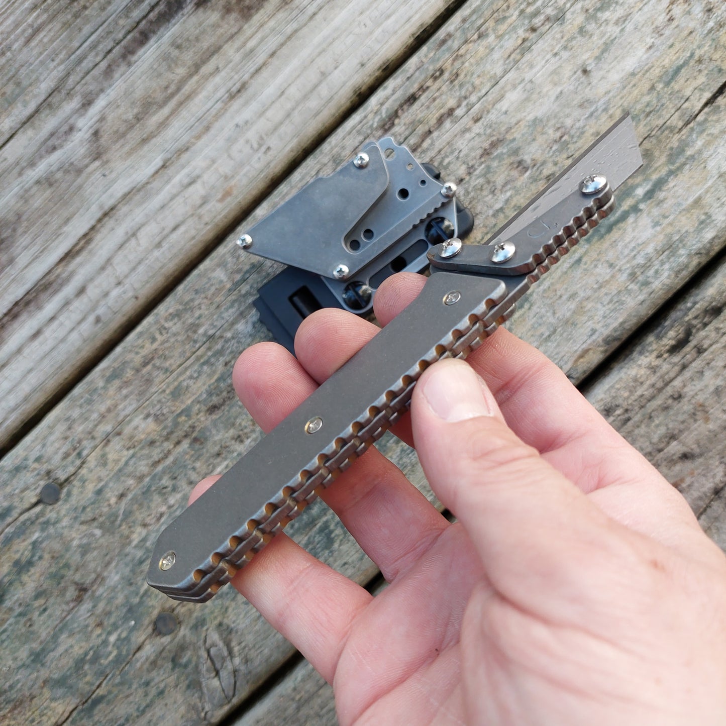 Teale Designs Tools Straight  Fixed Utility Knife - Stonewashed