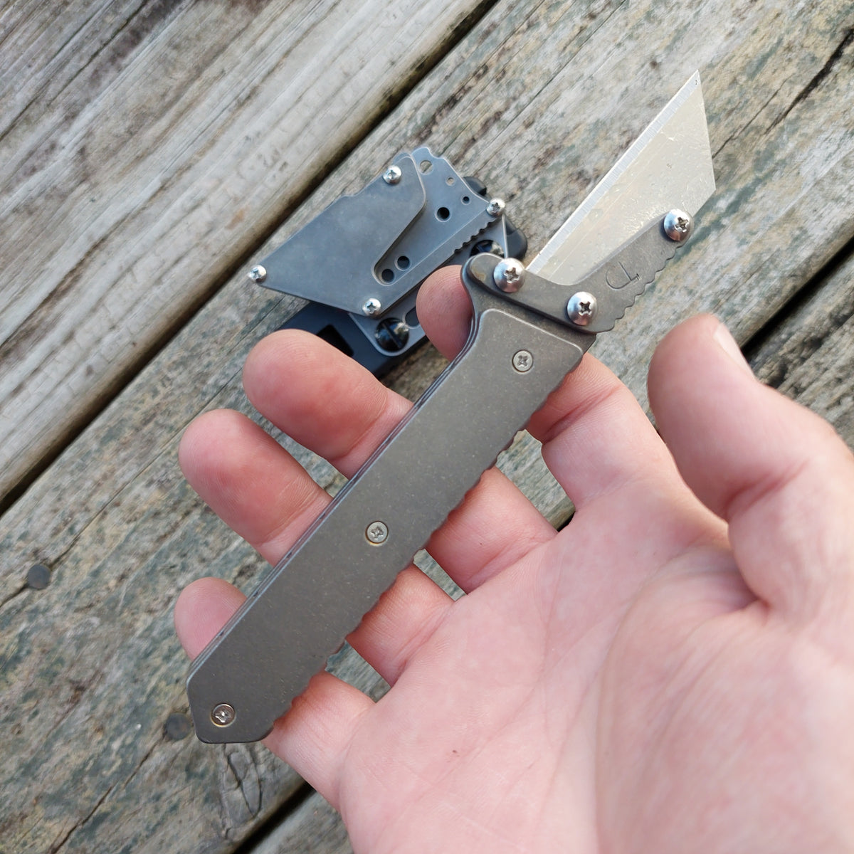 Teale Designs Tools Straight  Fixed Utility Knife - Stonewashed