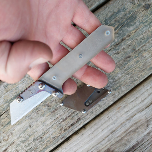Teale Designs Tools Mini Fixed Utility Knife - Flamed Frosted Acrylic