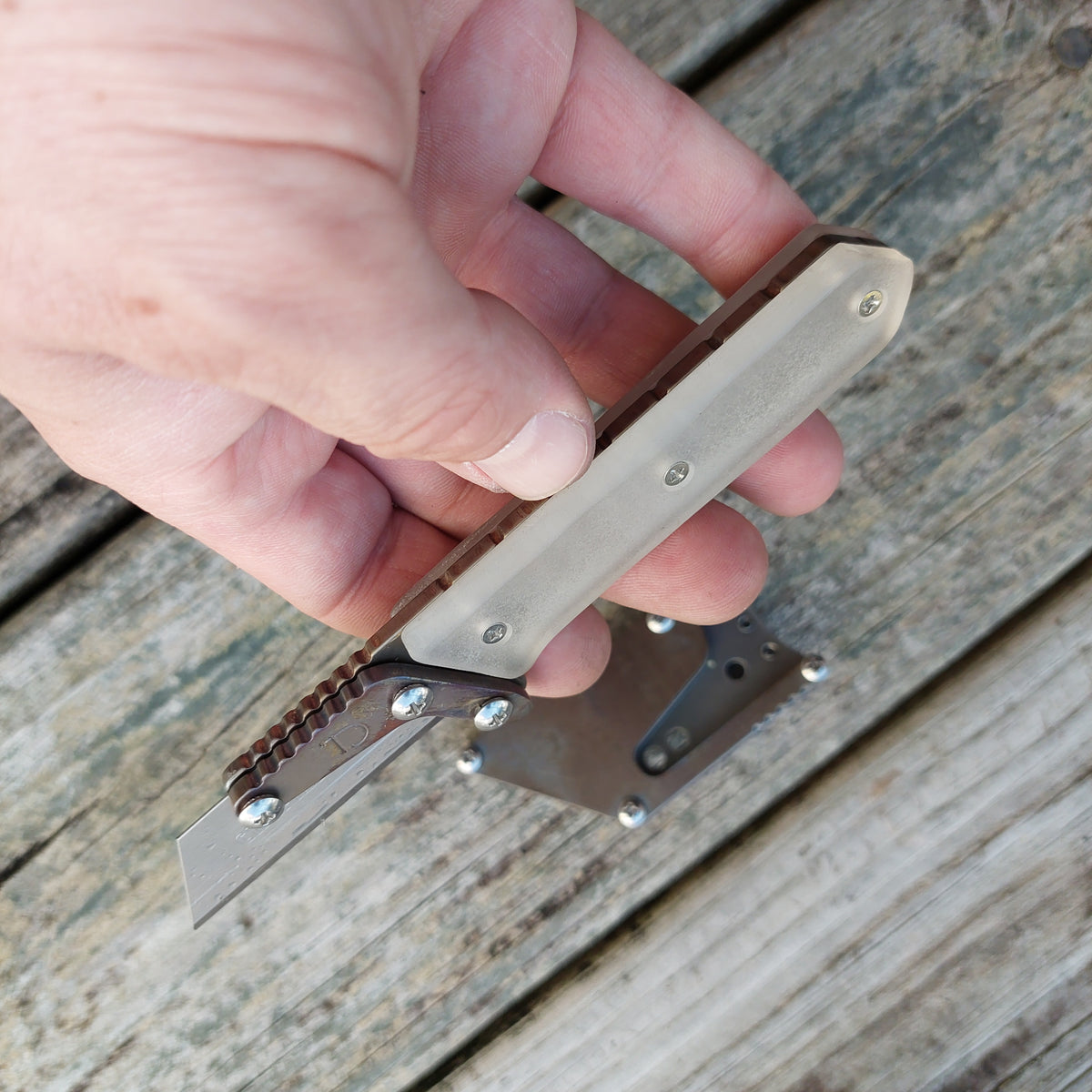 Teale Designs Tools Mini Fixed Utility Knife - Flamed Frosted Acrylic