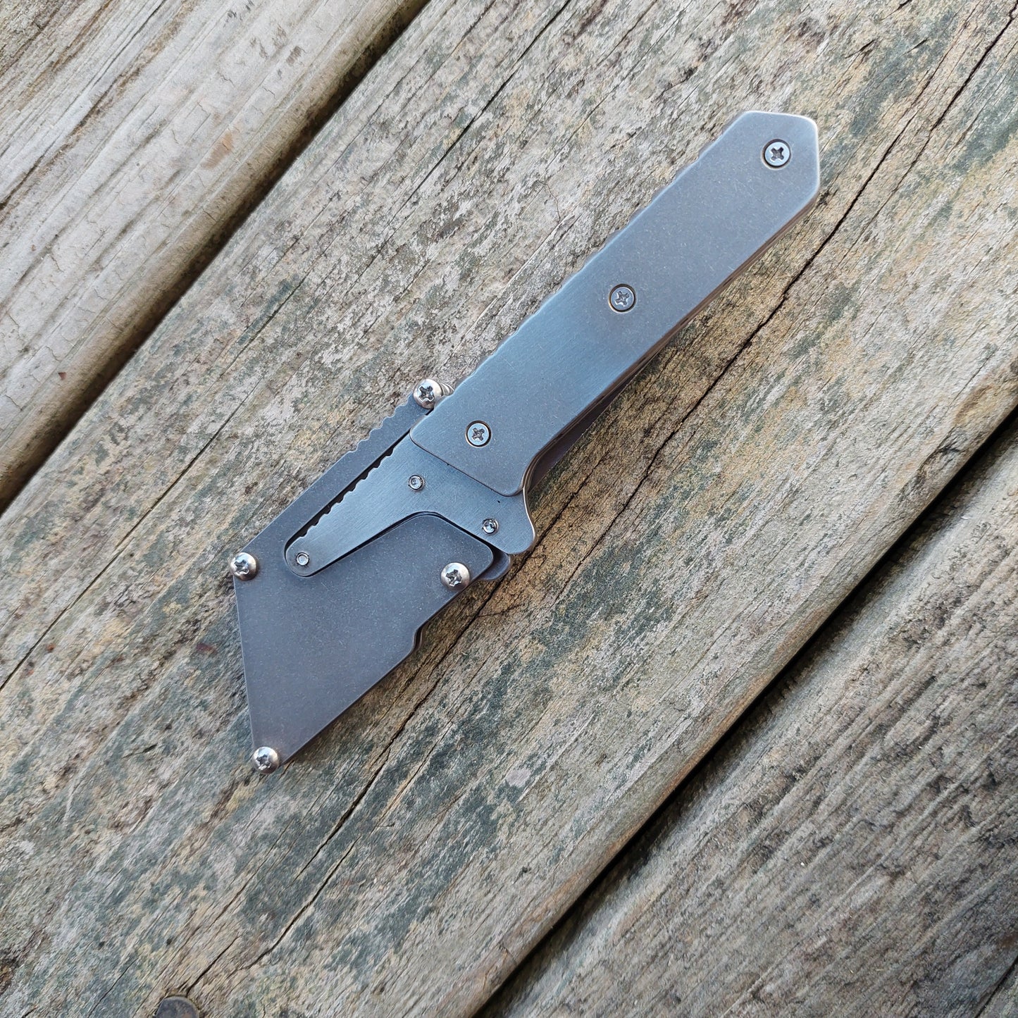 Teale Designs Tools Mini Fixed Utility Knife - Stonewashed Inner Pocket Clip Sheath