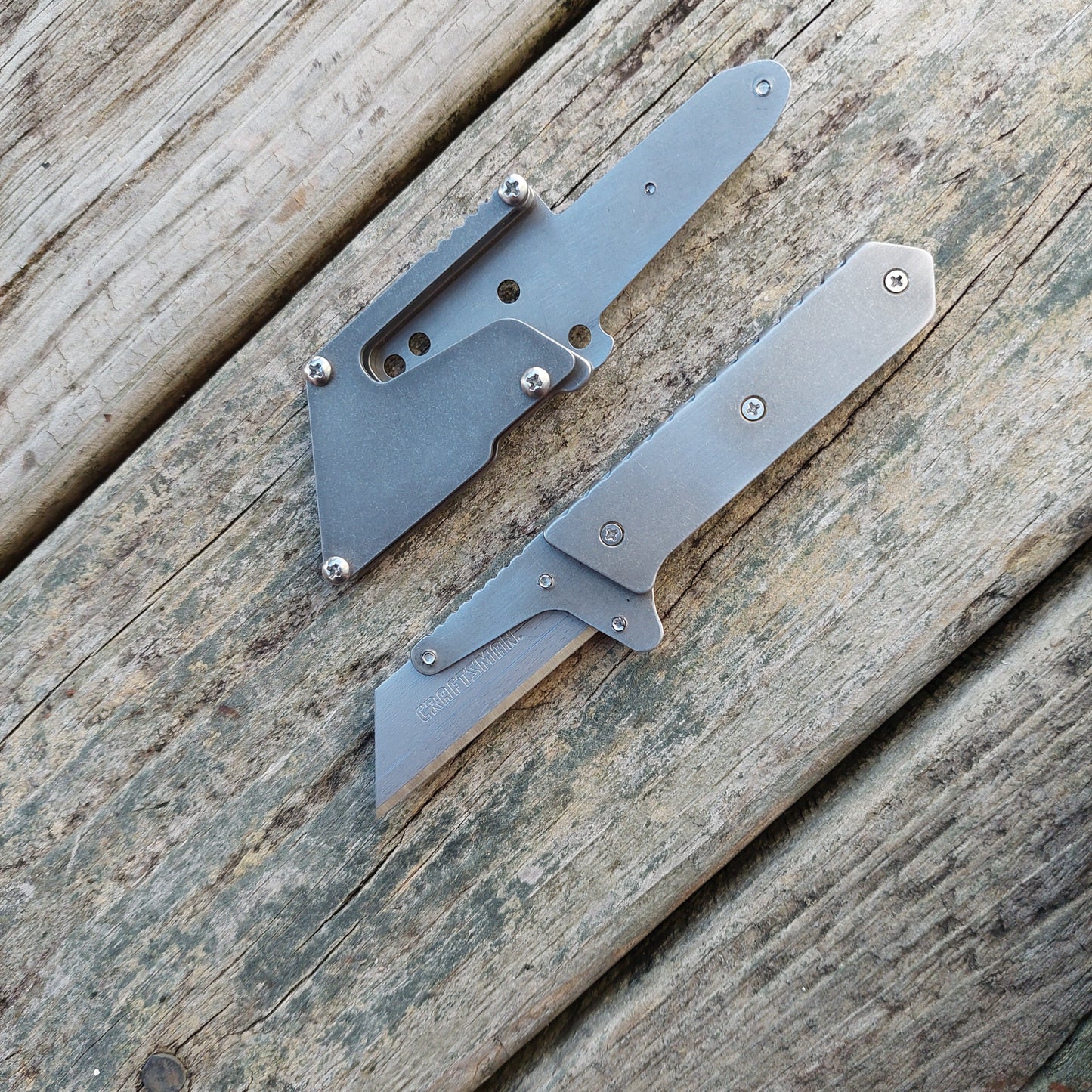 Teale Designs Tools Mini Fixed Utility Knife - Stonewashed Inner Pocket Clip Sheath