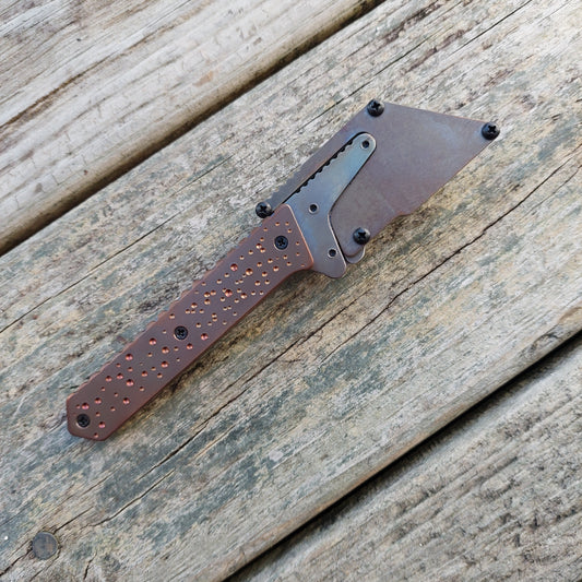 Teale Designs Tools Straight Fixed Utility Knife - Flamed Galaxy