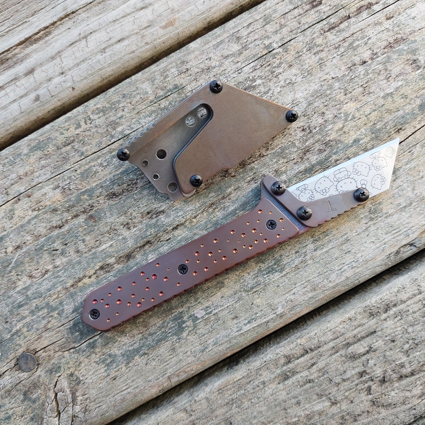 Teale Designs Tools Straight Fixed Utility Knife - Flamed Galaxy