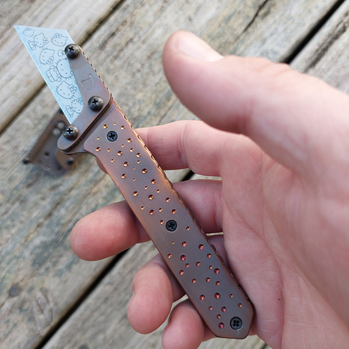 Teale Designs Tools Straight Fixed Utility Knife - Flamed Galaxy