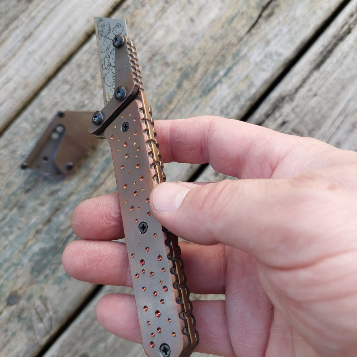 Teale Designs Tools Straight Fixed Utility Knife - Flamed Galaxy