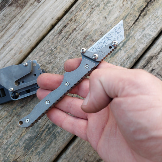Teale Designs Tools Slim Fixed Utility Knife - Stonewashed