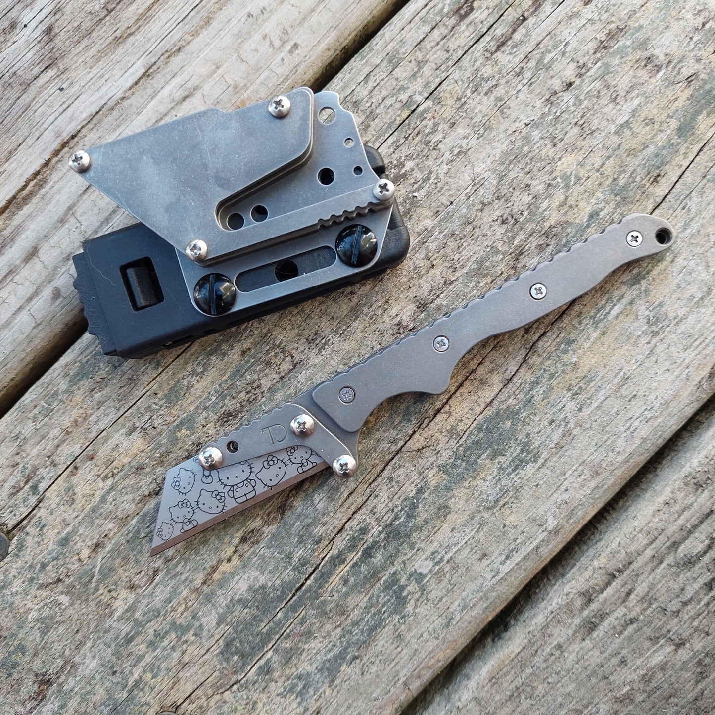 Teale Designs Tools Slim Fixed Utility Knife - Stonewashed