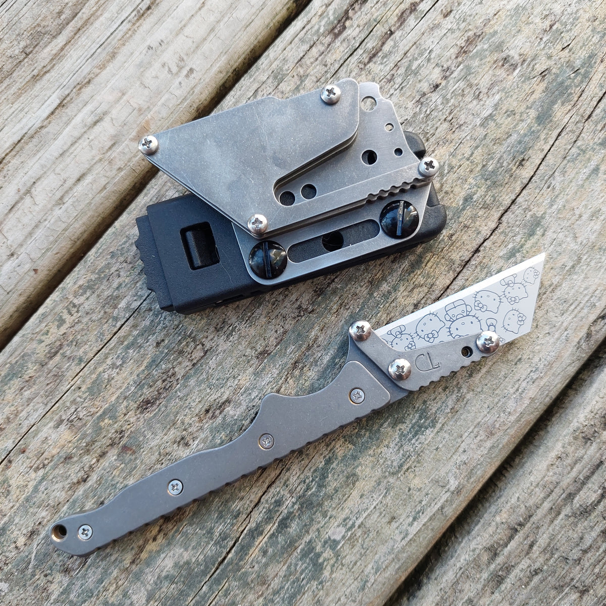 Teale Designs Tools Slim Fixed Utility Knife - Stonewashed