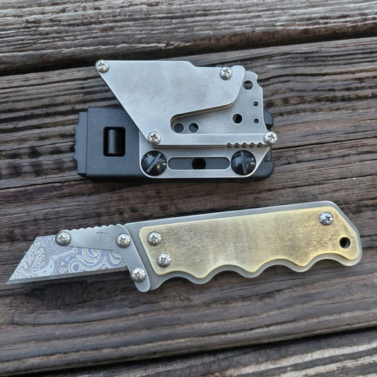 Teale Designs Tools  Fixed Utility Knife - Contour Brass