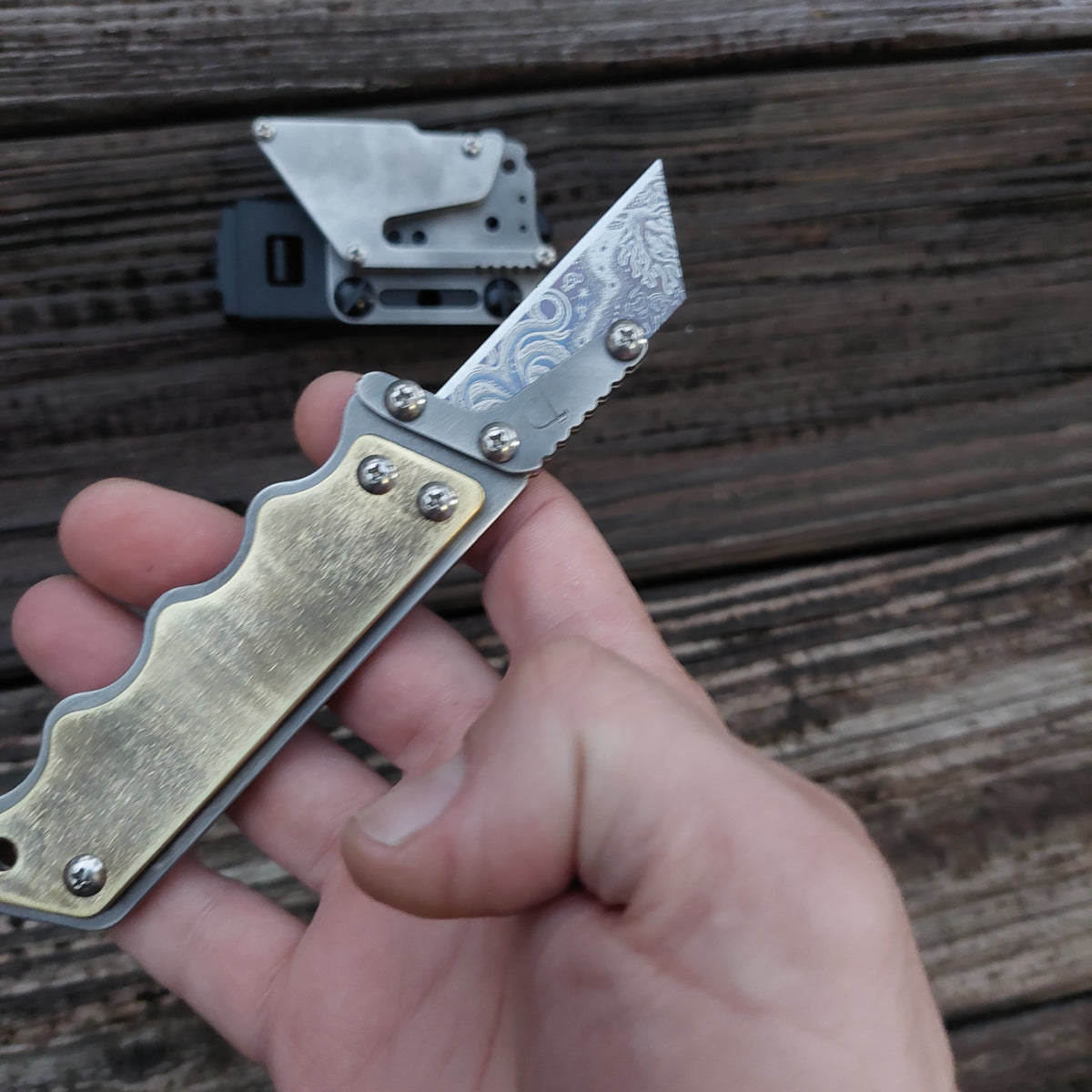 Teale Designs Tools  Fixed Utility Knife - Contour Brass