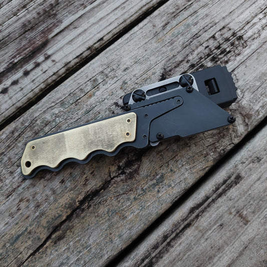 Teale Designs Tools Fixed Utility Knife - Contour Brass Black Oxide