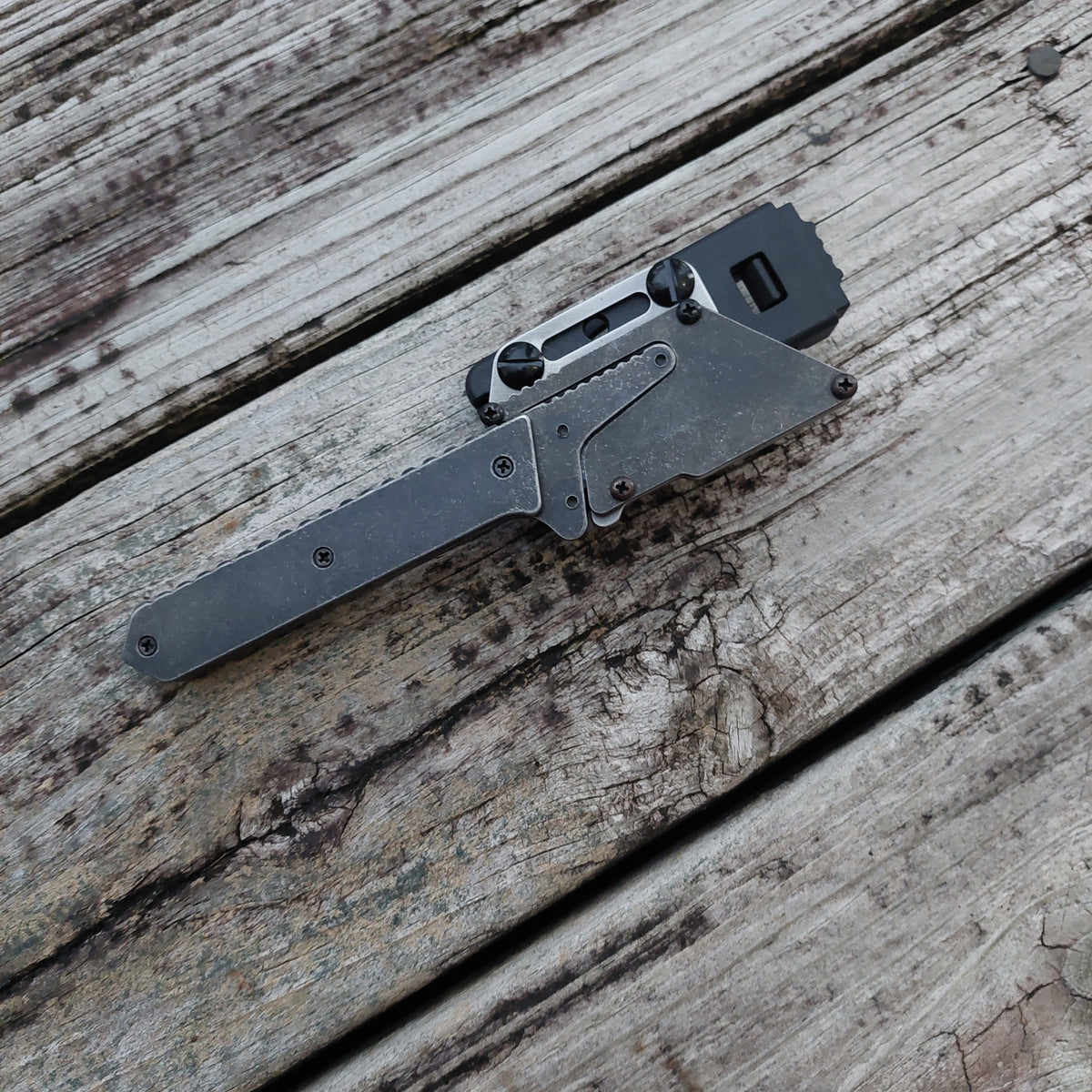 Teale Designs Tools Straight Fixed Utility Knife - Tumbled Black Oxide