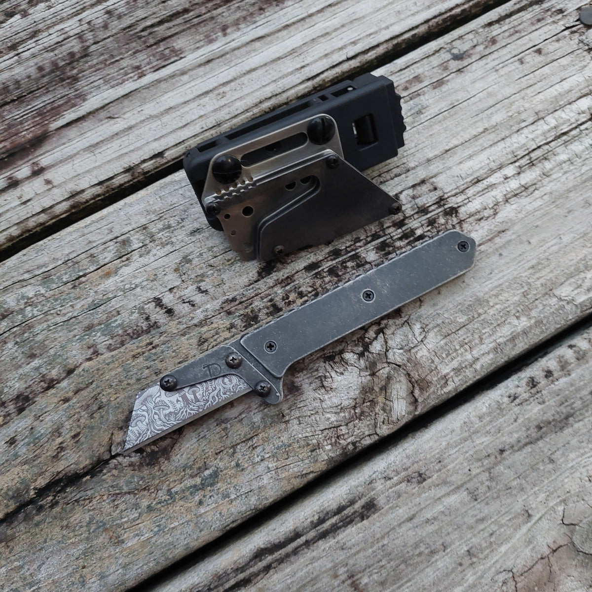 Teale Designs Tools Straight Fixed Utility Knife - Tumbled Black Oxide