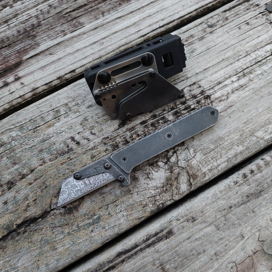 Teale Designs Tools Straight Fixed Utility Knife - Tumbled Black Oxide