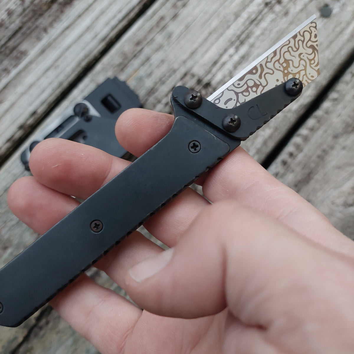 Teale Designs Tools Straight  Fixed Utility Knife - Black Oxide