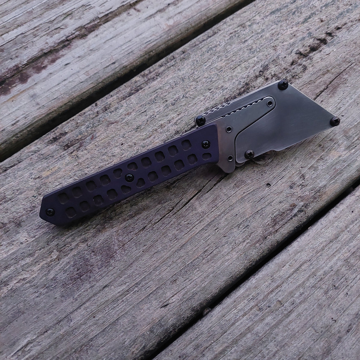 Teale Designs Tools Straight  Fixed Utility Knife - Purple G10