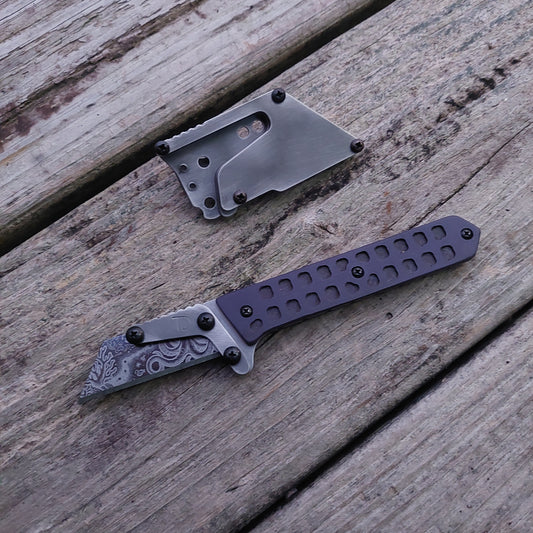 Teale Designs Tools Straight  Fixed Utility Knife - Purple G10
