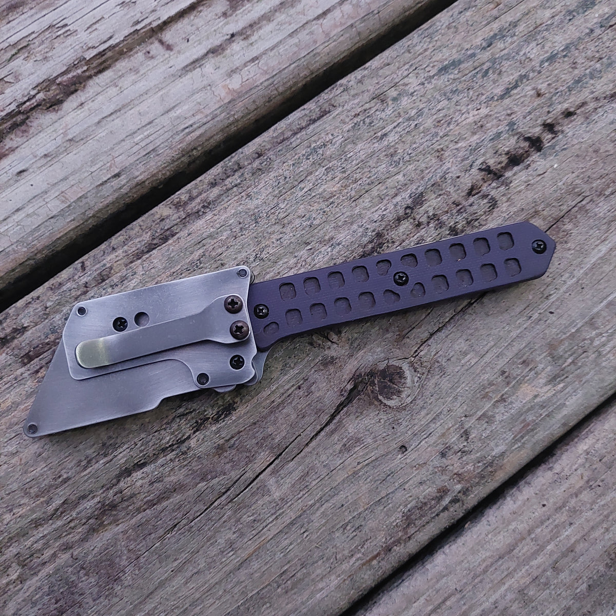Teale Designs Tools Straight  Fixed Utility Knife - Purple G10