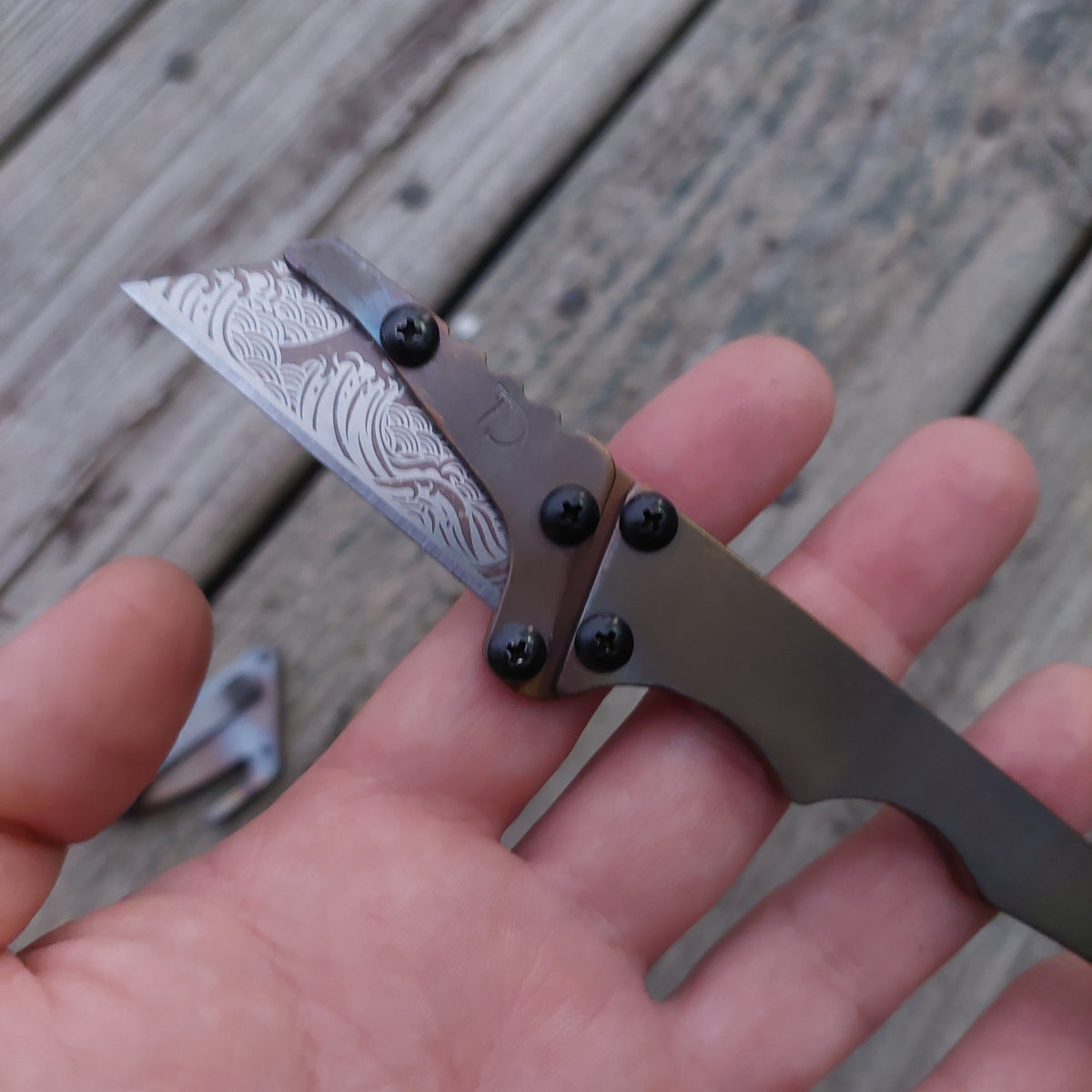 Teale Designs Tools Fixed Utility Knife - Magnetic Sheath Flamed