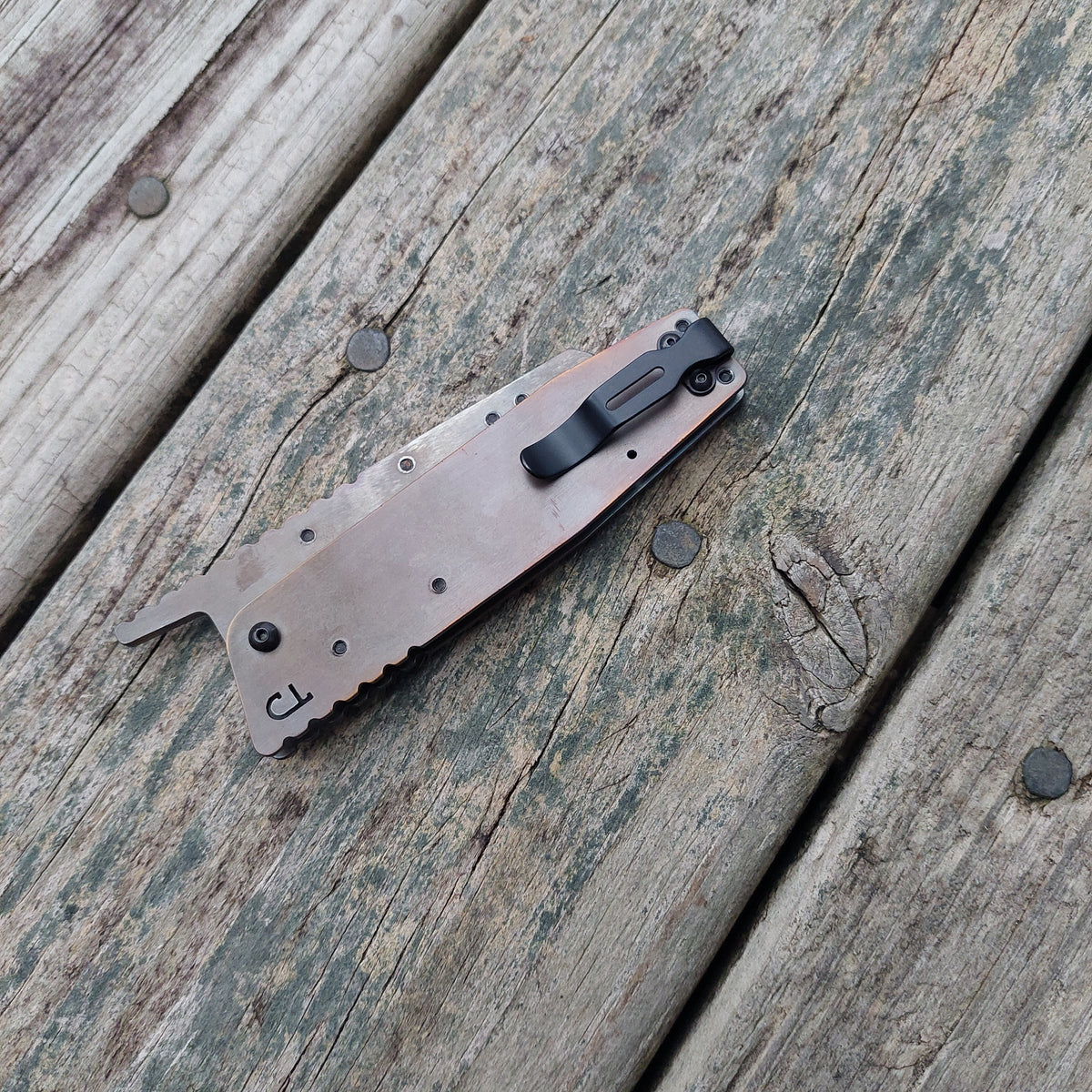 TD Tools Utility Knife Old Skool Friction Folder - Flamed