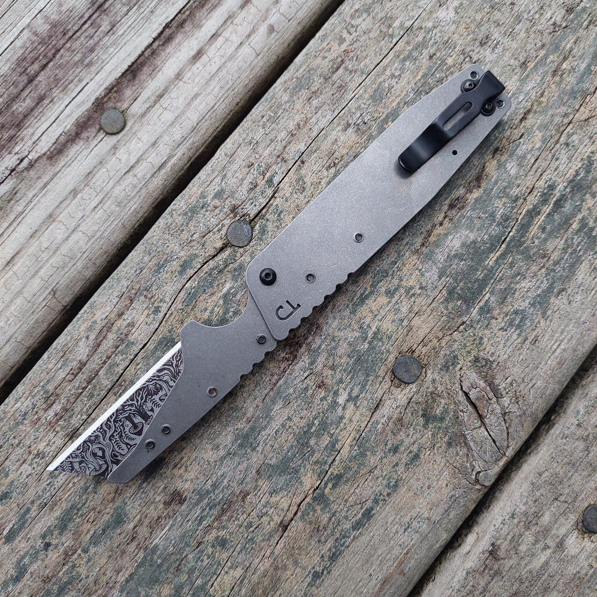 TD Tools Utility Knife Old Skool Friction Folder - Stonewashed