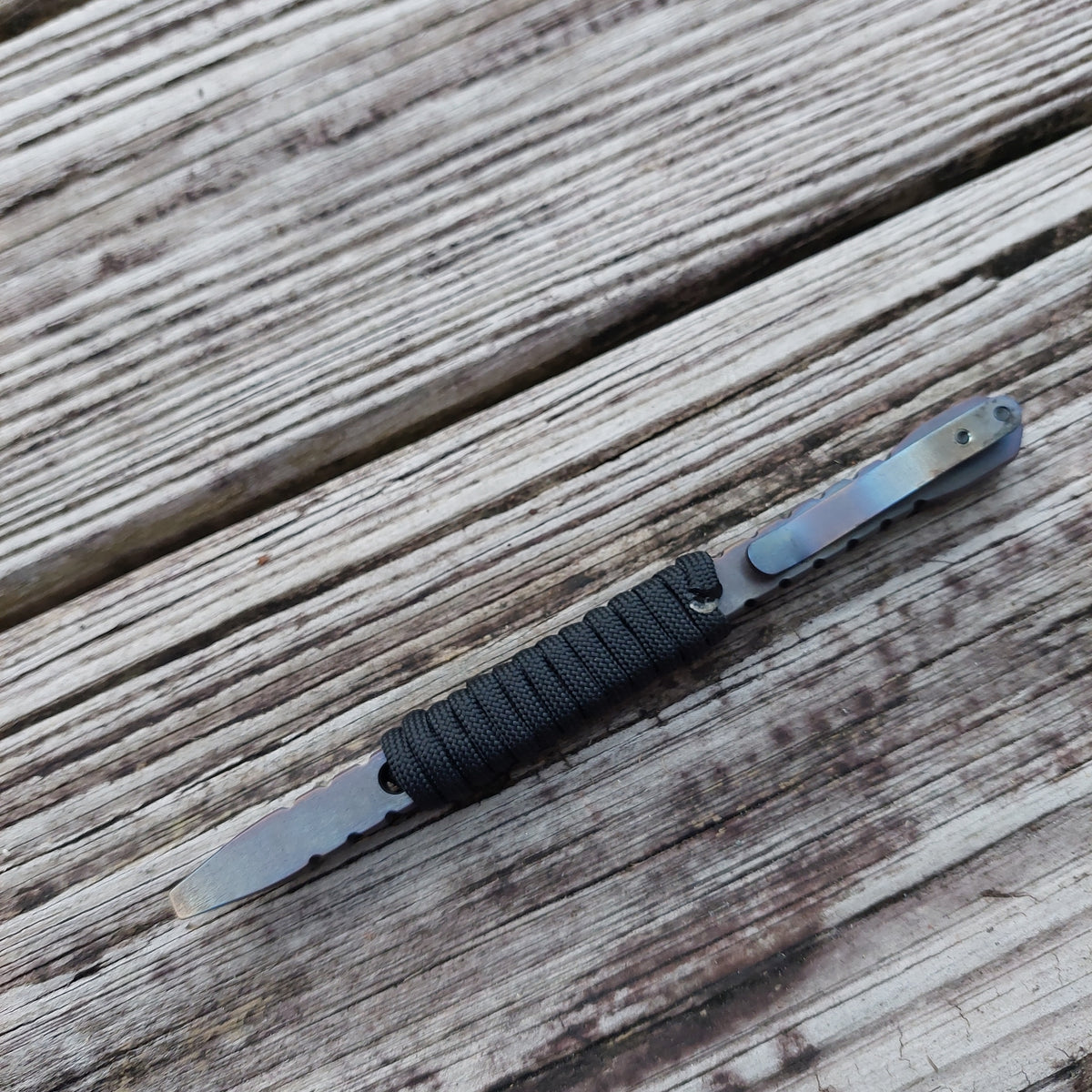 TD Pen Ti Pry - Titanium Tactical Flathead Prybar Breacher Flamed