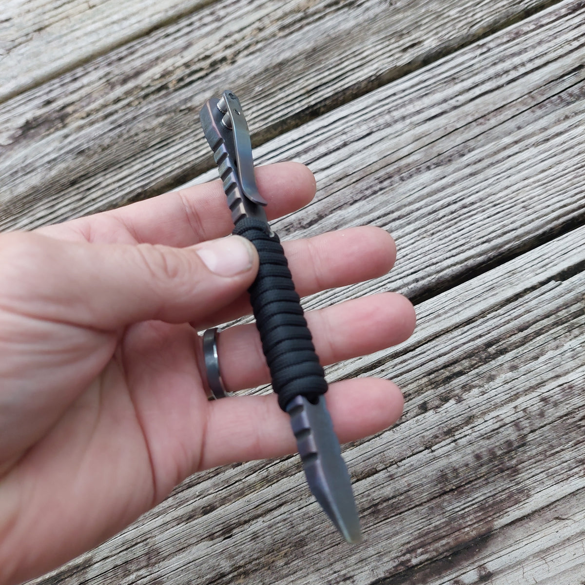 TD Pen Ti Pry - Titanium Tactical Flathead Prybar Breacher Flamed