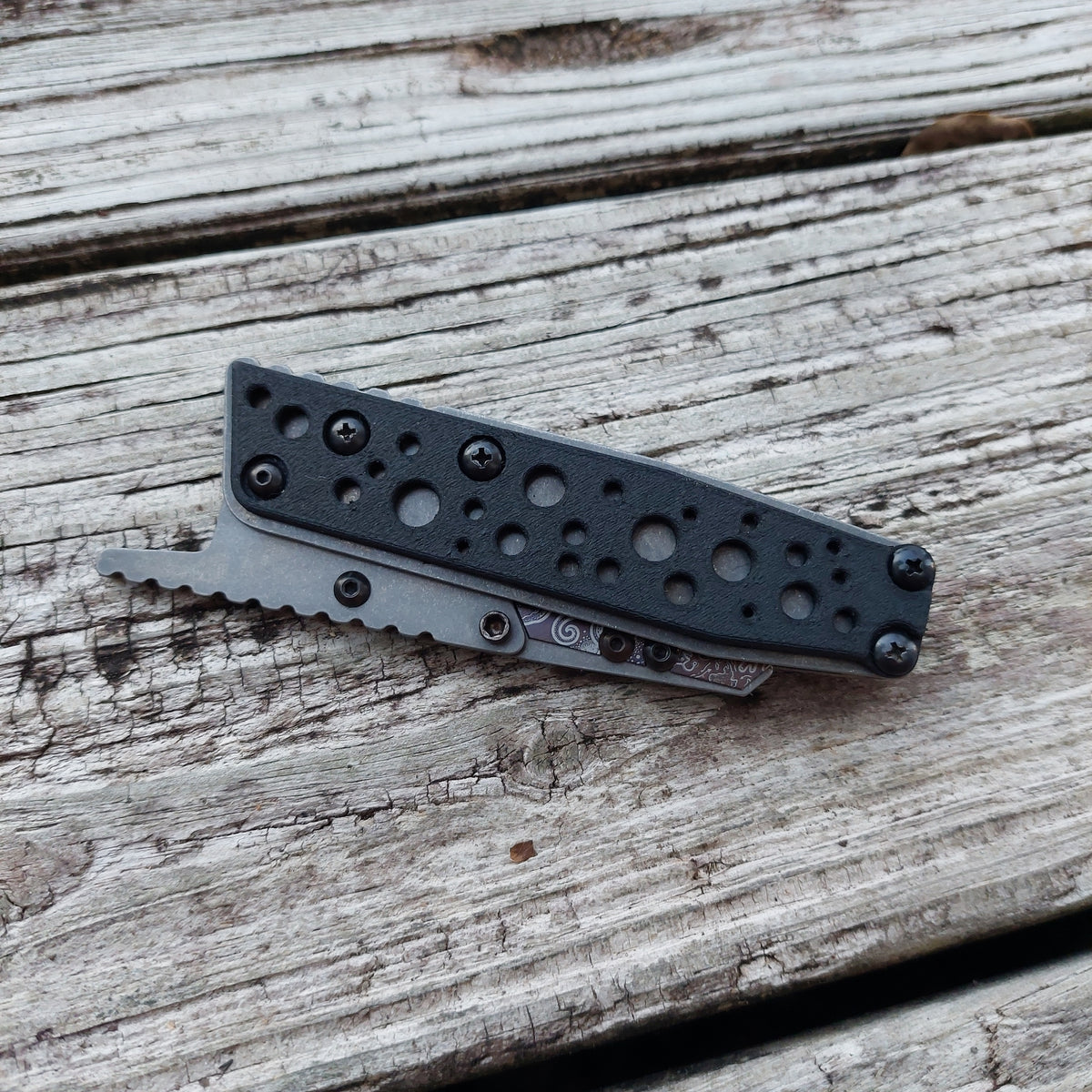 TD Tools Utility Knife Old Skool Friction Folder - Stonewashed Carbon Fiber Random