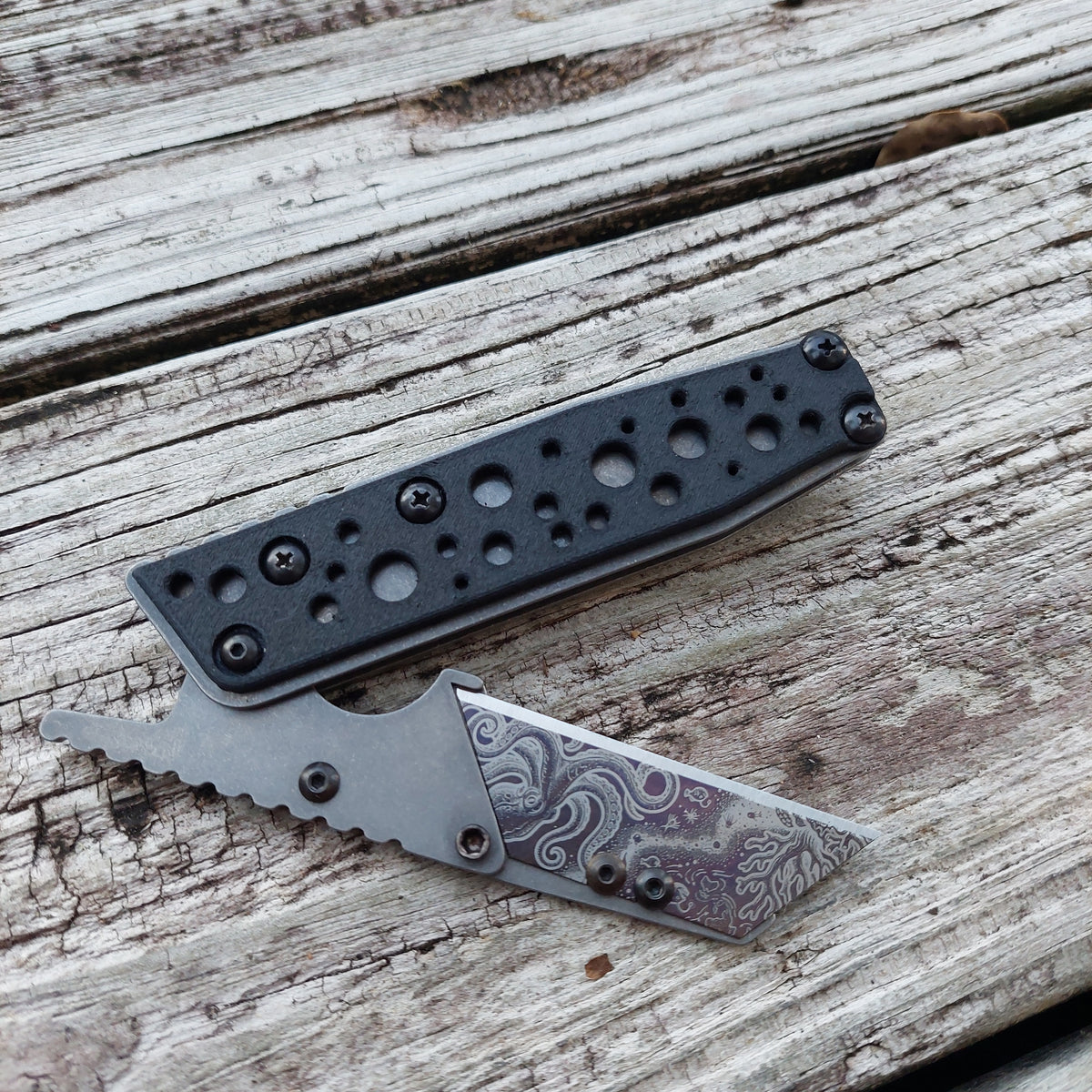 TD Tools Utility Knife Old Skool Friction Folder - Stonewashed Carbon Fiber Random