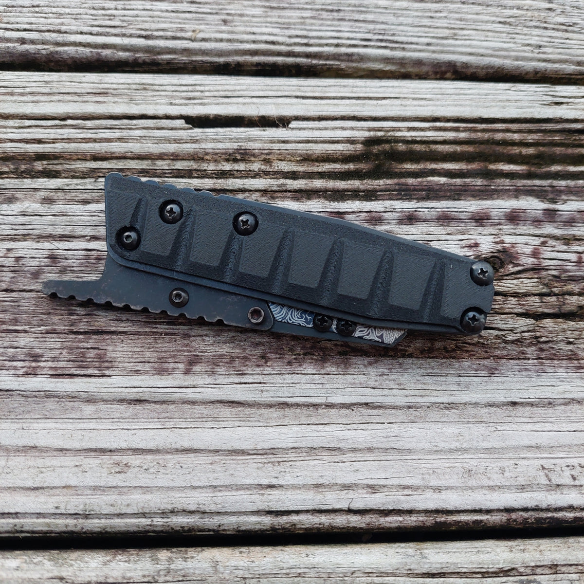 TD Tools Utility Knife Old Skool Friction Folder - Black Oxide Carbon Fiber