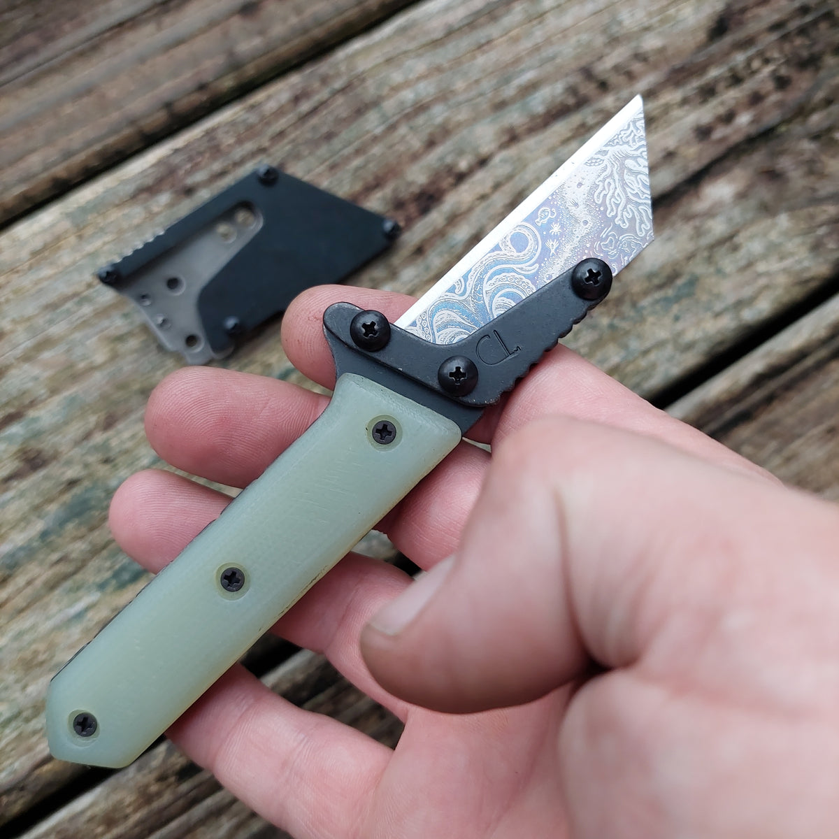 Teale Designs Tools Mini Fixed Utility Knife - Jade Green g10