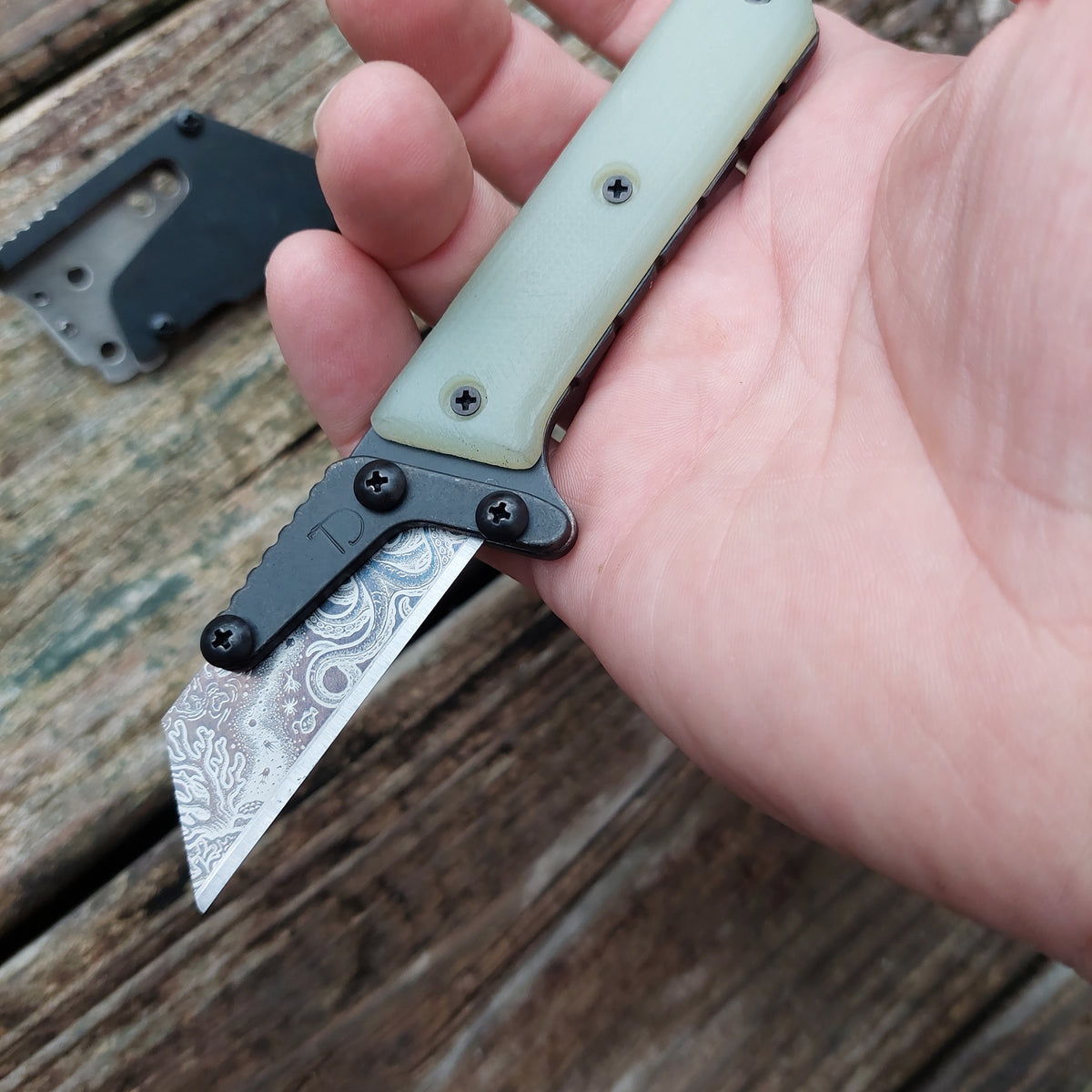 Teale Designs Tools Mini Fixed Utility Knife - Jade Green g10