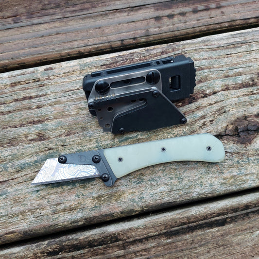 Teale Designs Tools Curve Fixed Utility Knife - Jade Green G10 Black Oxide