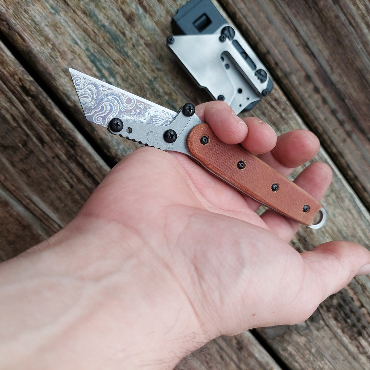 TD Tools Pikal Style Angled Craft Utility Knife - Natural Micarta