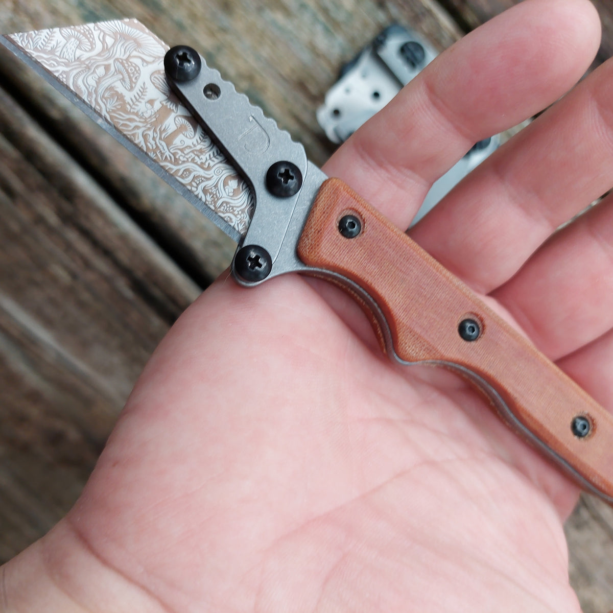 Teale Designs Tools Slim Fixed Utility Knife - Natural Micarta