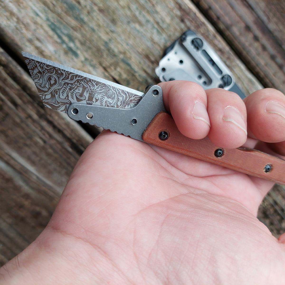 Teale Designs Tools Slim Fixed Utility Knife - Natural Micarta