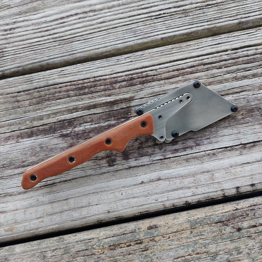 Teale Designs Tools Slim Fixed Utility Knife - Natural Micarta Polished