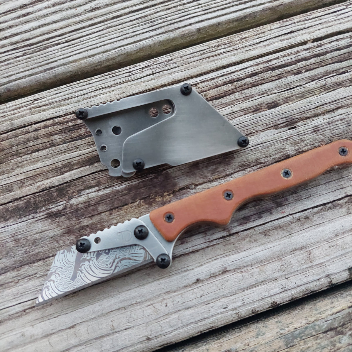 Teale Designs Tools Slim Fixed Utility Knife - Natural Micarta Polished