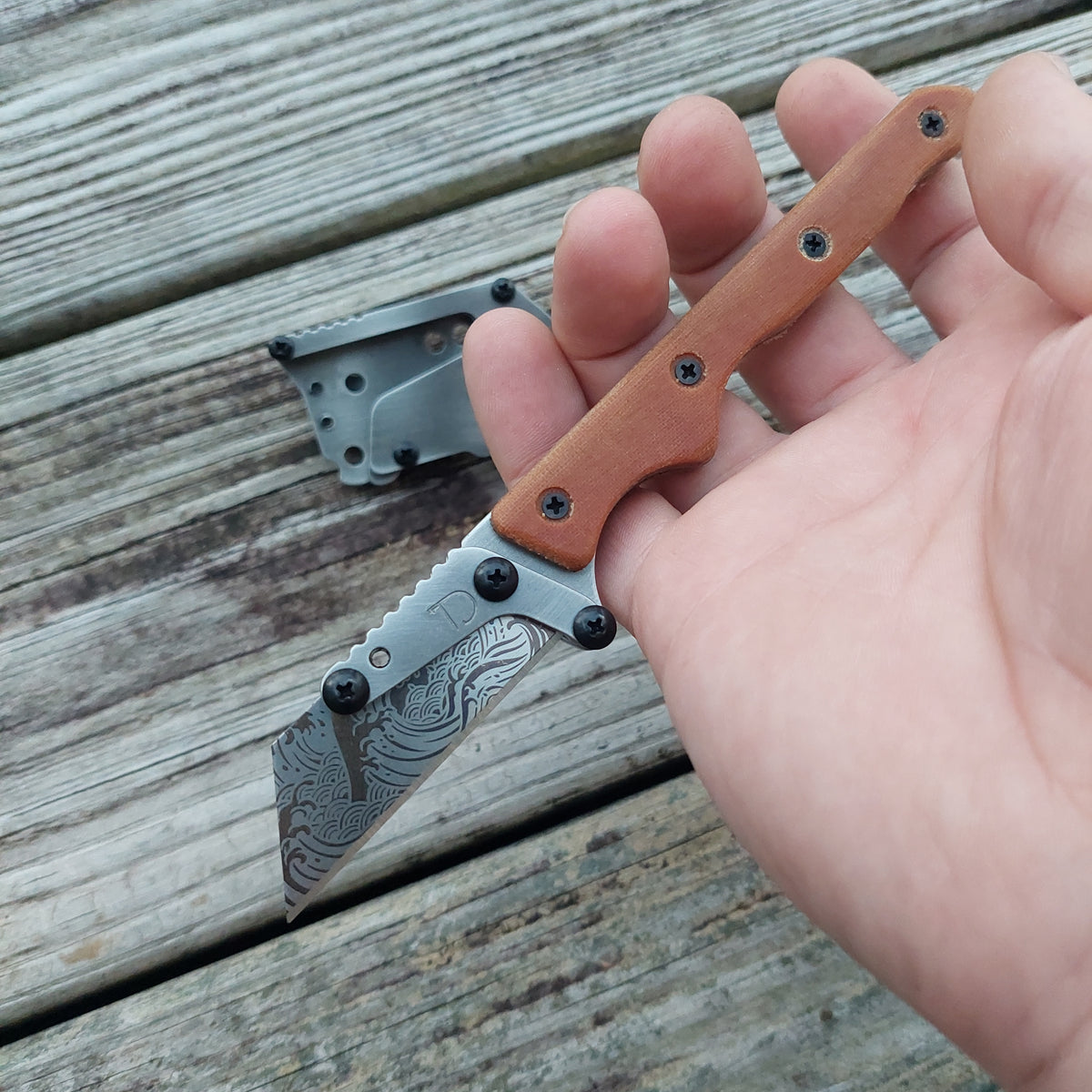 Teale Designs Tools Slim Fixed Utility Knife - Natural Micarta Polished