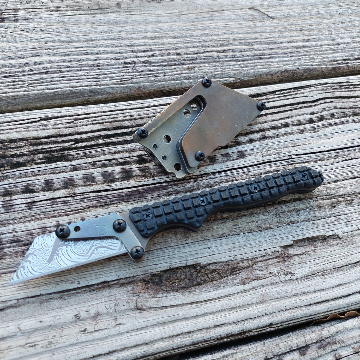 Teale Designs Tools Slim Fixed Utility Knife - Flamed Frag Carbon